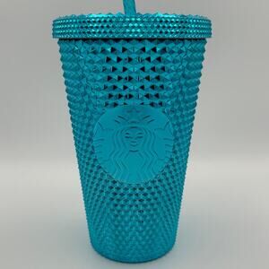 Starbucks Summer 2023 Blue Splash Chrome Studded Grande 16oz Tumbler Brand New